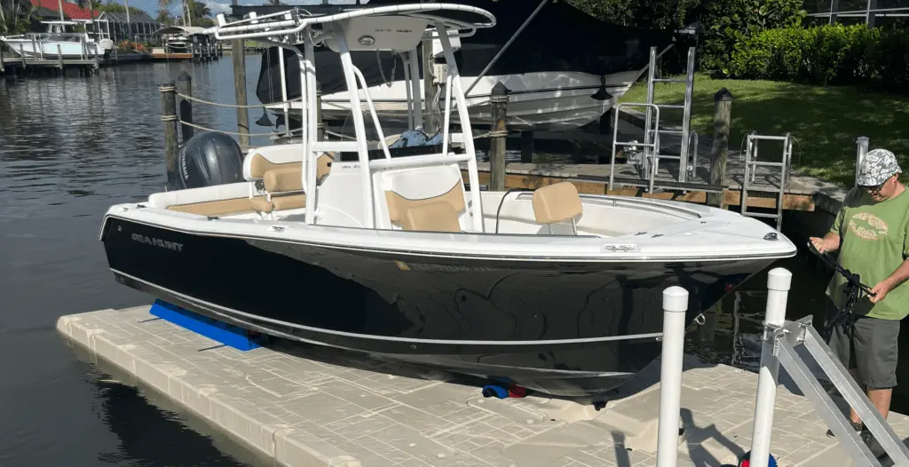 Wave Armor drive-on floating boat dock