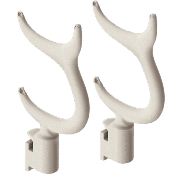 Two curved polyethylene kayak/canoe rack arms for Wave Dock system