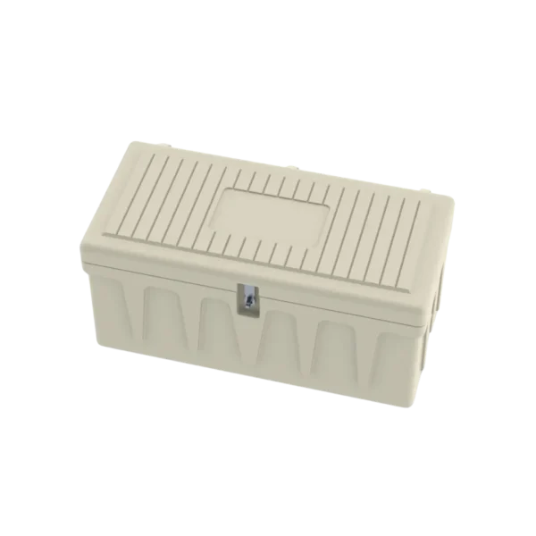 Lockable dock box in Pebble Beach color for marine or patio storage