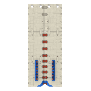 Top view of Wave Armor Extreme X24 Boat Port with entry guides and roller layout
