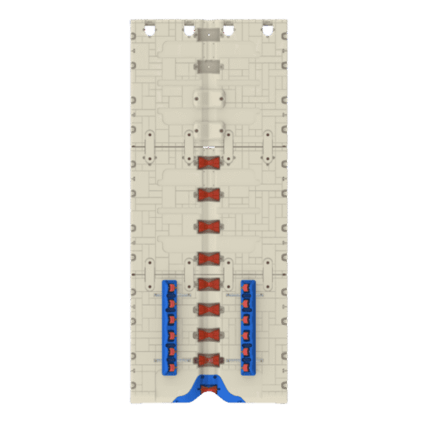 Top view of Wave Armor Extreme X24 Boat Port with entry guides and roller layout