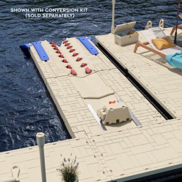 Wave Armor Pro 220 Boat Port installed at floating dock with SeaDoo Switch compatibility