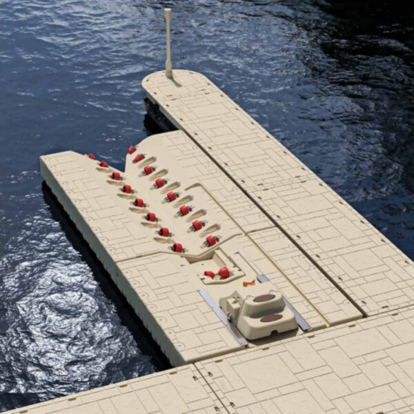 Wave Armor Pro 8 Boat Port fully installed with dock system