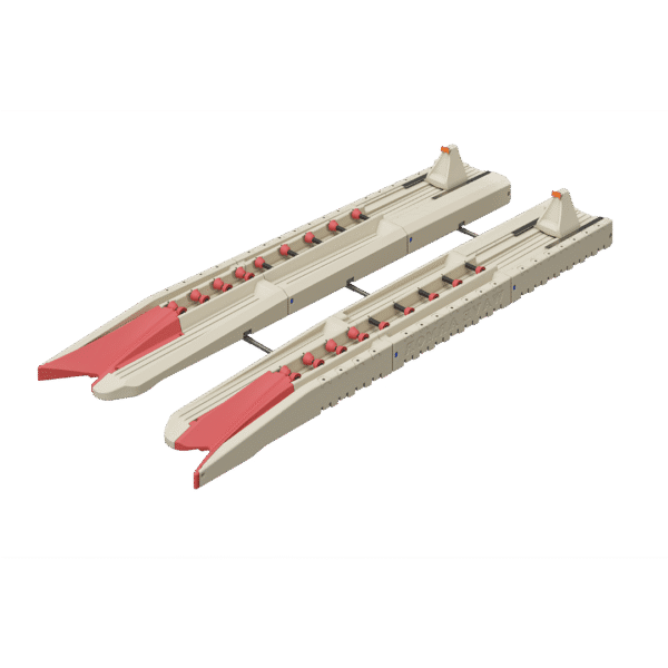 view of Wave Armor Pro Pontoon Port with roller alignment and entry guides