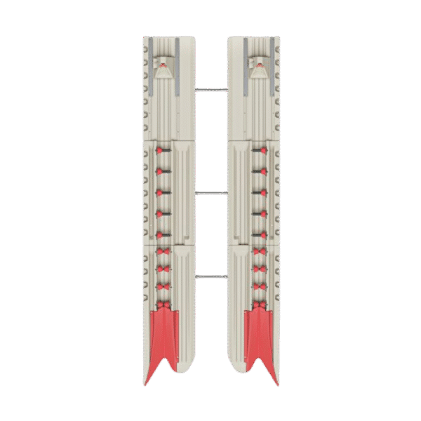 Top view of Wave Armor Pro Pontoon Port with roller alignment and entry guides