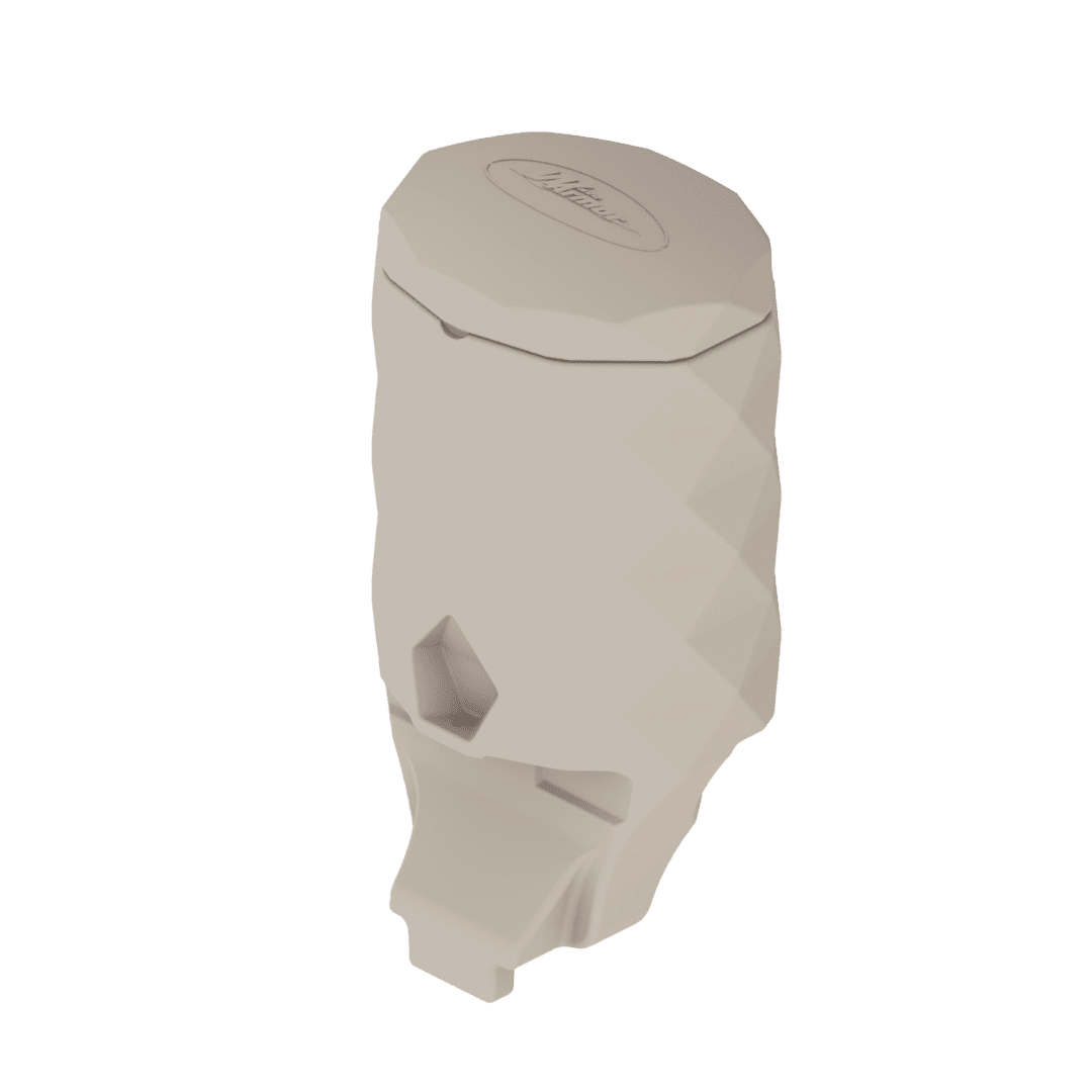 side view of Wave Dock garbage can or cooler with hinged lid