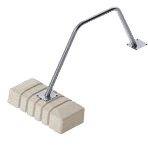 Kayak Assist Kit mounted to Wave Dock Step Down Section with aluminum rail and float