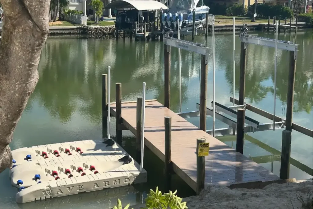 installed wave armor along with aluminum boat lift