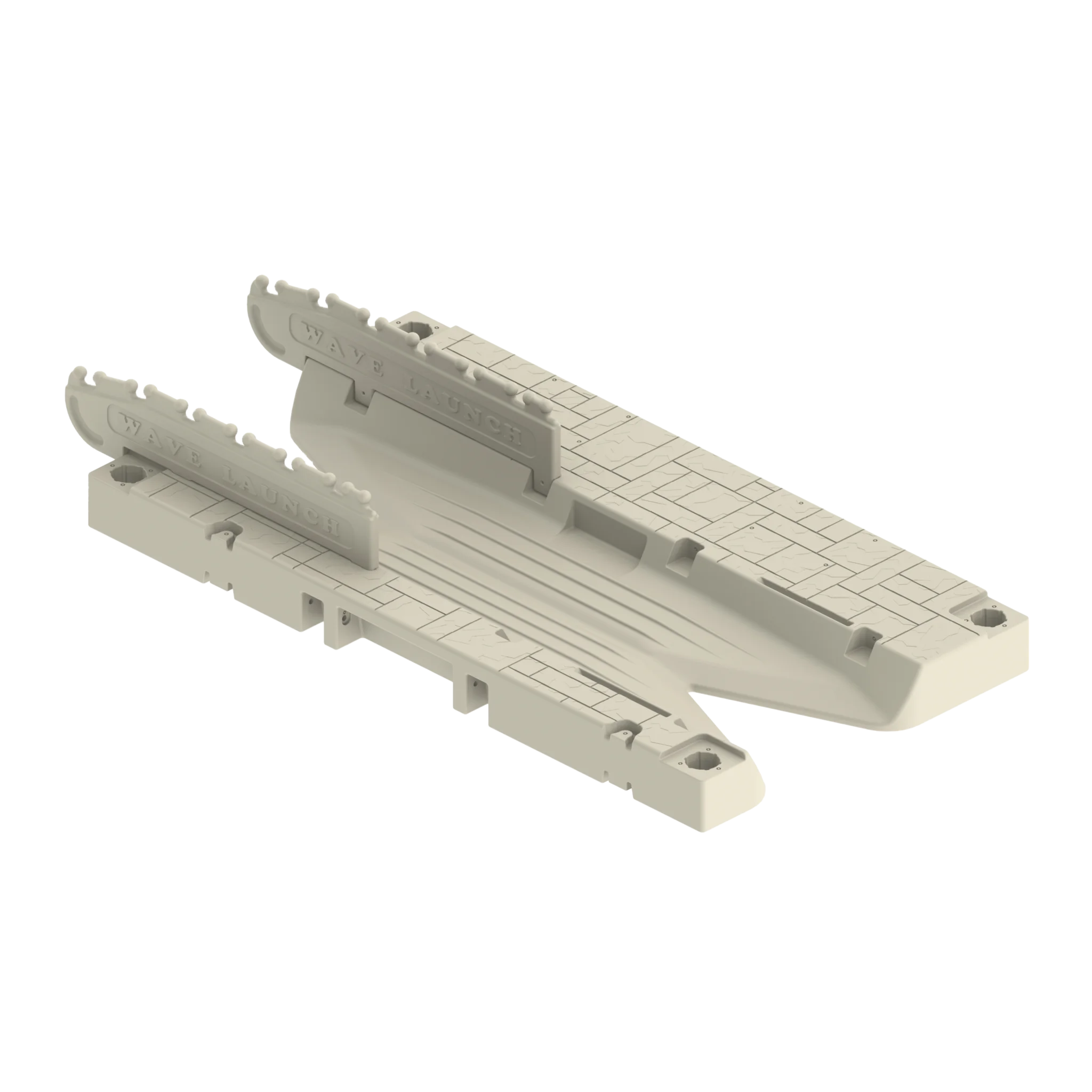 Wave Armor kayak launch with 2 rails floating dock Florida canal