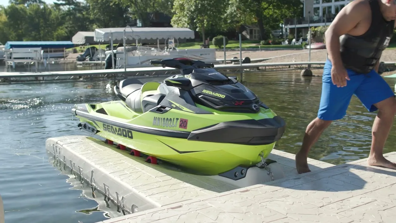 Personal watercraft on a Wave Armor PWC port